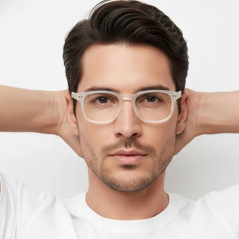BluArmor Transparent Medium Full Rim SQUARE Computer Glasses for Men & Women — Hashtag Eyewears