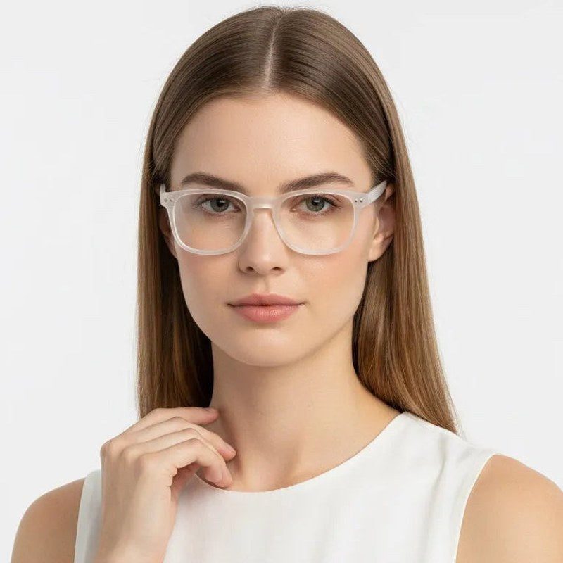 BluArmor Transparent Medium Full Rim SQUARE Computer Glasses for Men & Women — Hashtag Eyewears