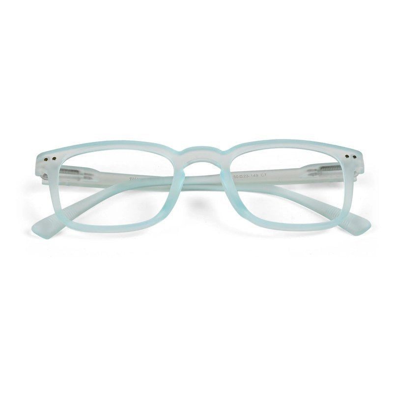 BluArmor Transparent Skyblue Medium Full Rim SQUARE Computer Glasses for Men & Women — Hashtag Eyewears