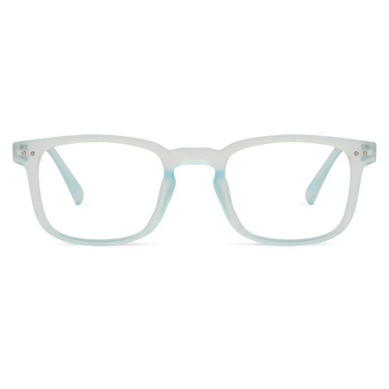 BluArmor Transparent Skyblue Medium Full Rim SQUARE Computer Glasses for Men & Women — Hashtag Eyewears