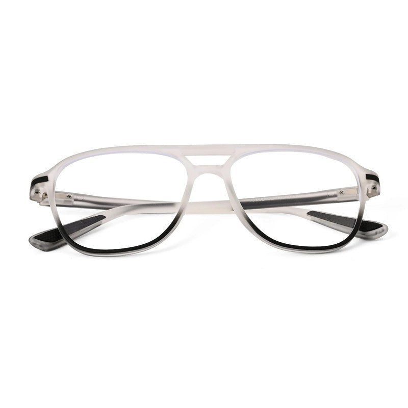BluLite Transparent White & Black Medium Full Rim Square Computer Glasses for Men & Women — Hashtag Eyewears
