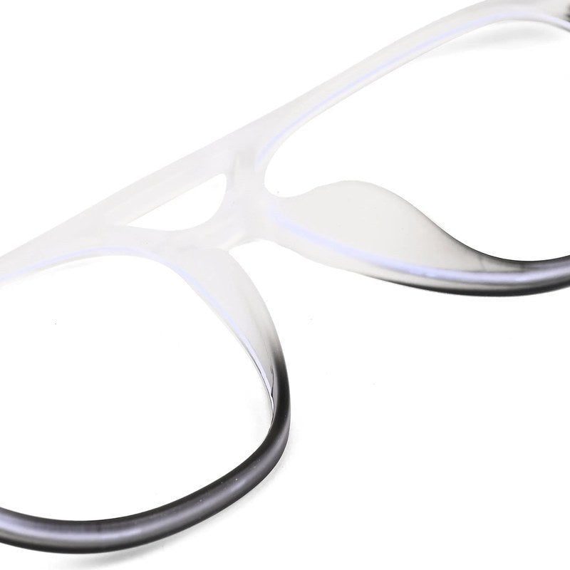 BluLite Transparent White & Black Medium Full Rim Square Computer Glasses for Men & Women — Hashtag Eyewears