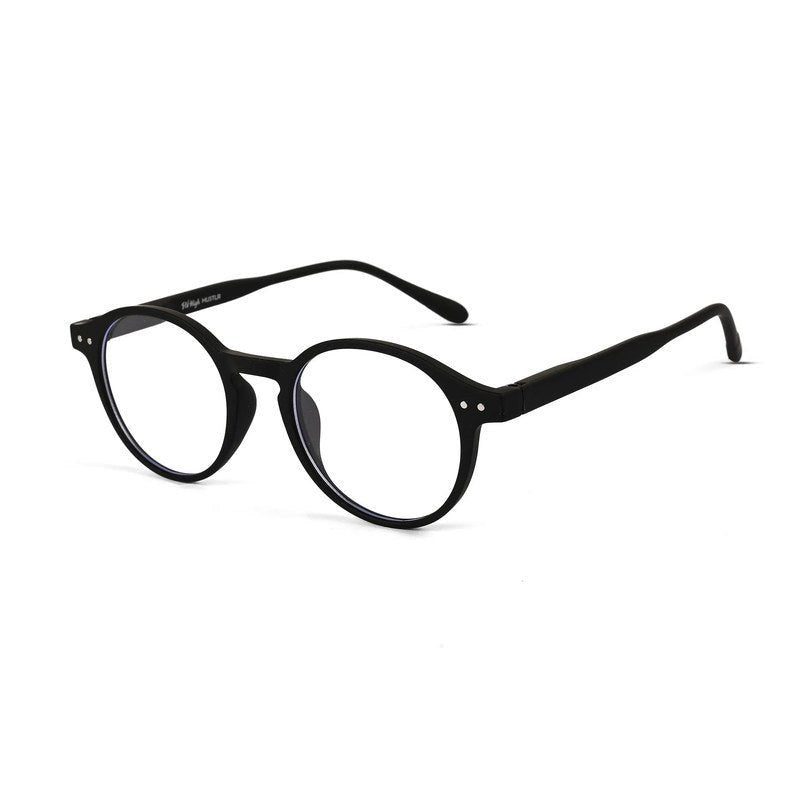 BluShield Black Medium Full Rim CIRCLE Computer Glasses for Men & Women — Hashtag Eyewears
