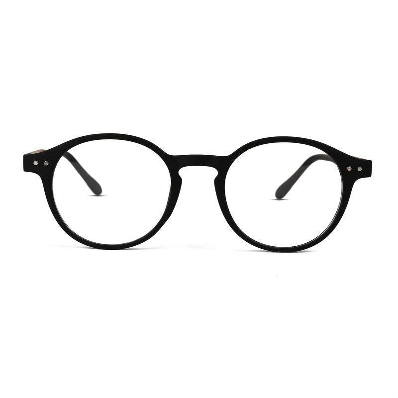 BluShield Black Medium Full Rim CIRCLE Computer Glasses for Men & Women — Hashtag Eyewears