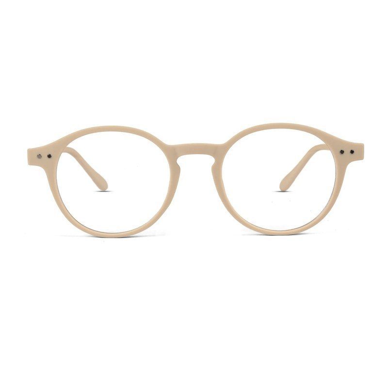 BluShield Cream Medium Full Rim CIRCLE Computer Glasses for Men & Women — Hashtag Eyewears