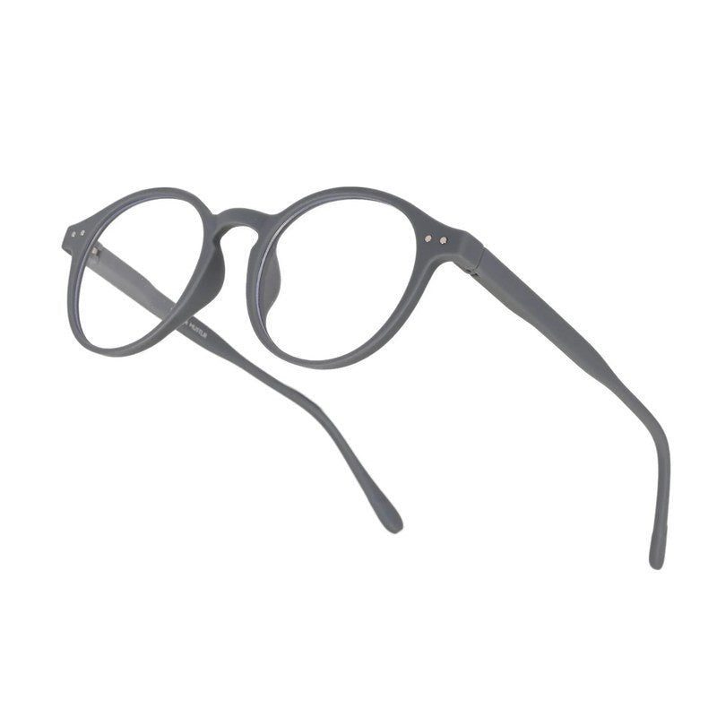 BluShield Grey Medium Full Rim CIRCLE Computer Glasses for Men & Women — Hashtag Eyewears