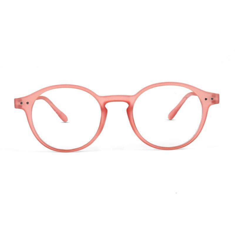 BluShield Transparent Red Medium Full Rim CIRCLE Computer Glasses for Men & Women — Hashtag Eyewears