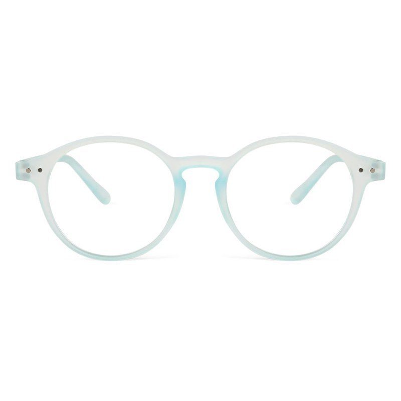BluShield Transparent Skyblue Medium Full Rim CIRCLE Computer Glasses for Men & Women — Hashtag Eyewears