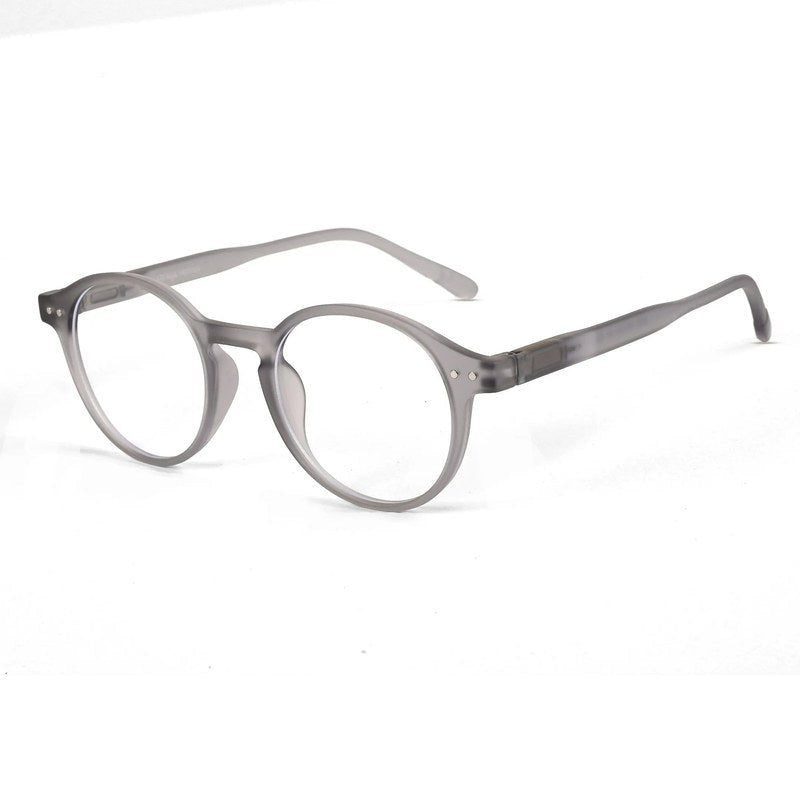 BluShield Transparent Smoke Medium Full Rim CIRCLE Computer Glasses for Men & Women — Hashtag Eyewears