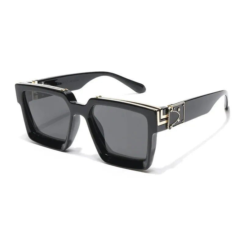 Bold Black Medium Full Rim Square Sunglasses for Men — Hashtag Eyewears