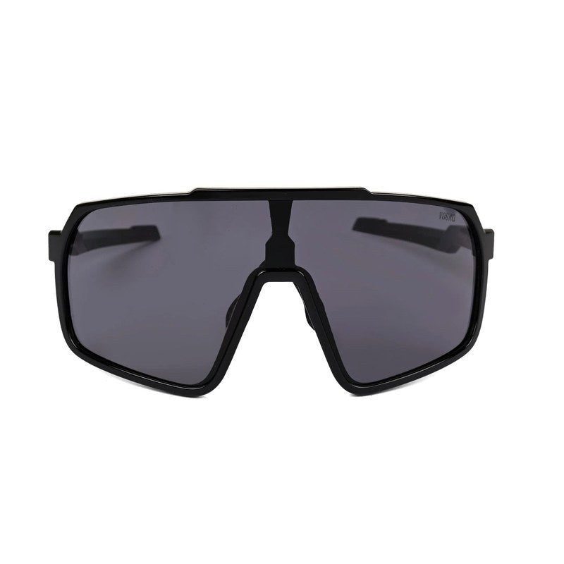 Bolt Black Extra-Large Half Rim Shield Sports Sunglasses for Men & Women — Hashtag Eyewears