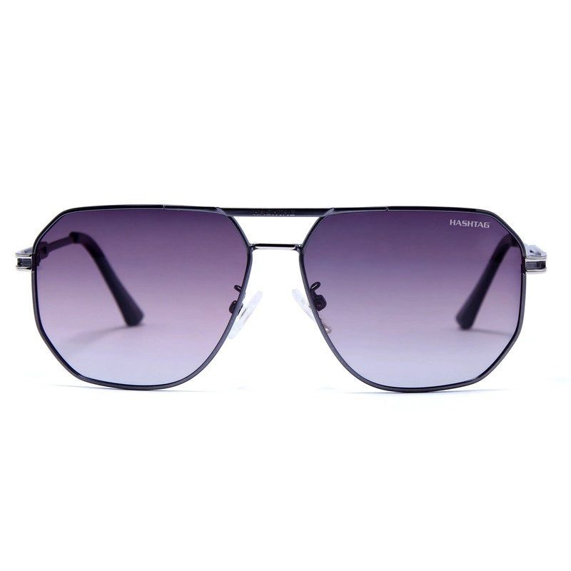 Sion Gradient Purple Medium Full Rim Haxagonal Sunglasses for Men & Women — Hashtag Eyewears