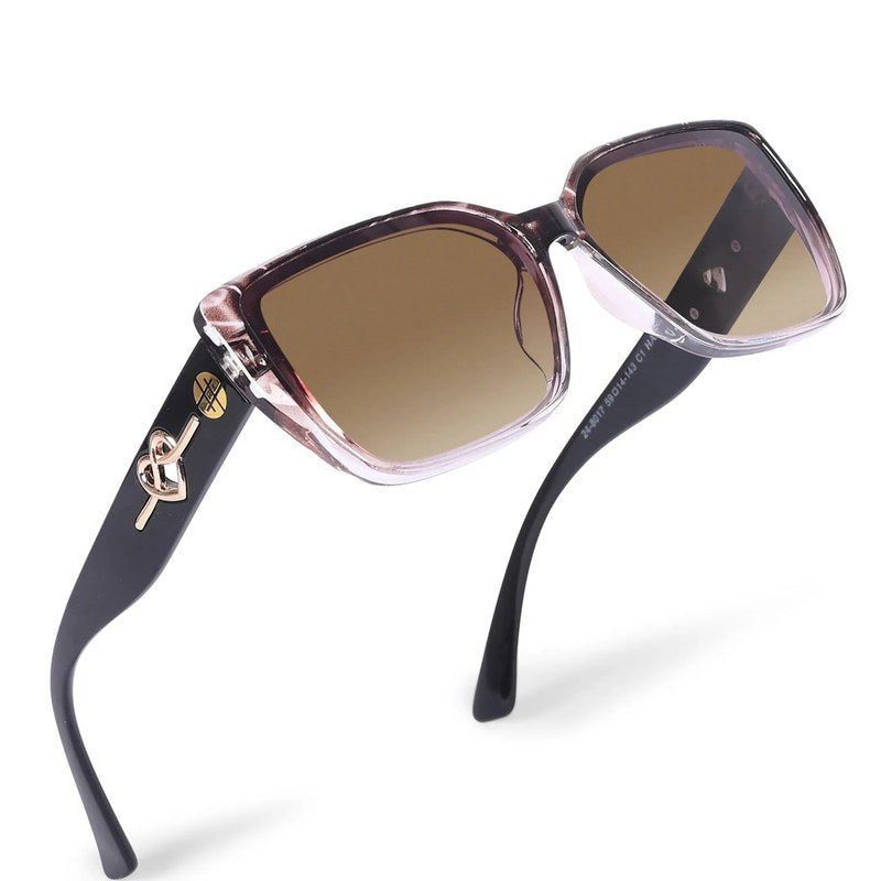 Caelion Texture Brown Gradient Large Full Rim Cateye Sunglasses for Men & Women — Hashtag Eyewears