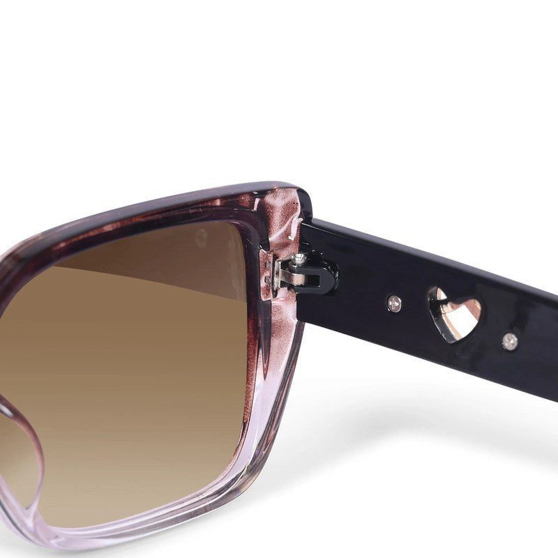 Caelion Texture Brown Gradient Large Full Rim Cateye Sunglasses for Men & Women — Hashtag Eyewears