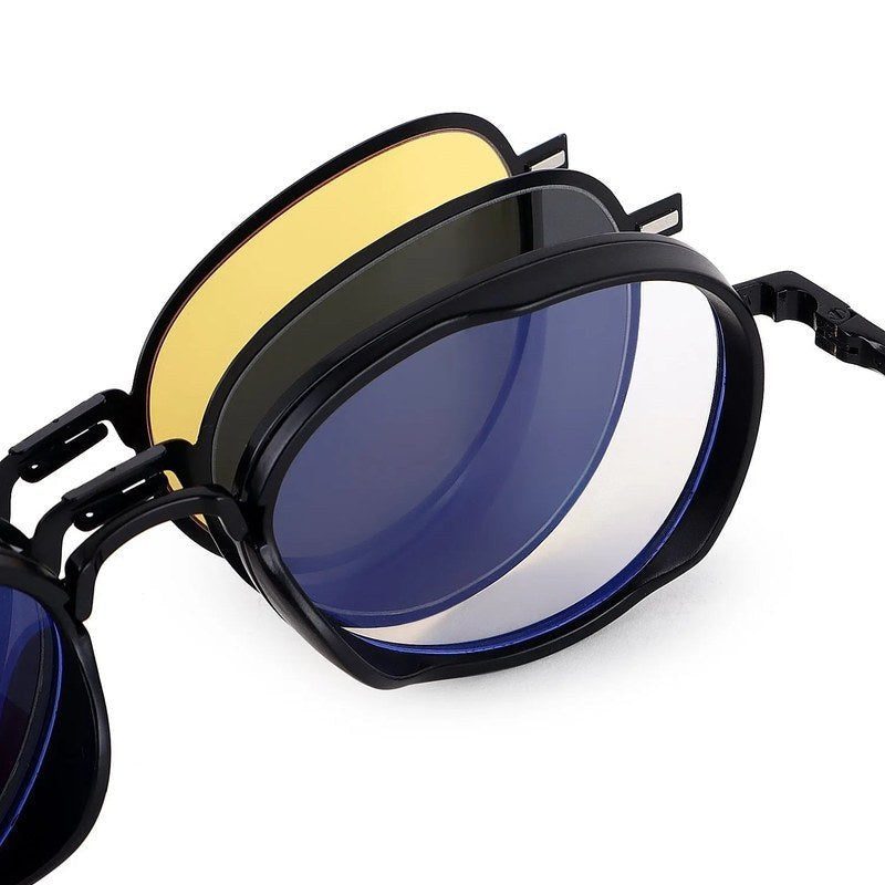 Caelium Black Large Full Rim Aviator Clip-on for Men & Women — Hashtag Eyewears