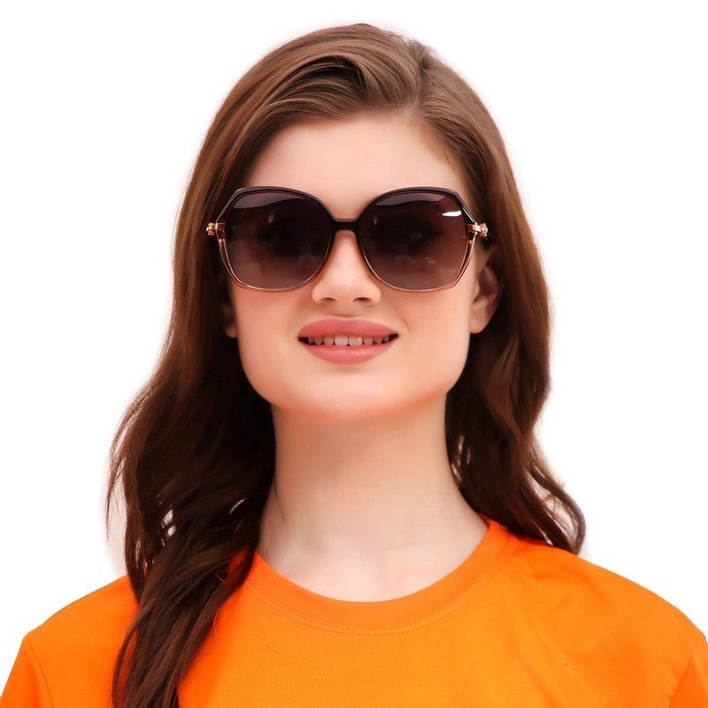 Calyra Gradient Brown Large Full Rim Square Sunglasses for Women — Hashtag Eyewears