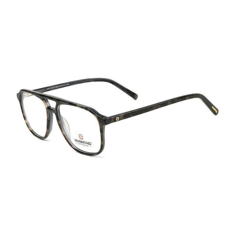 Cellulose Black Medium Full Rim Square with Spring Hinges Eyeglasses for Men — Hashtag Eyewears