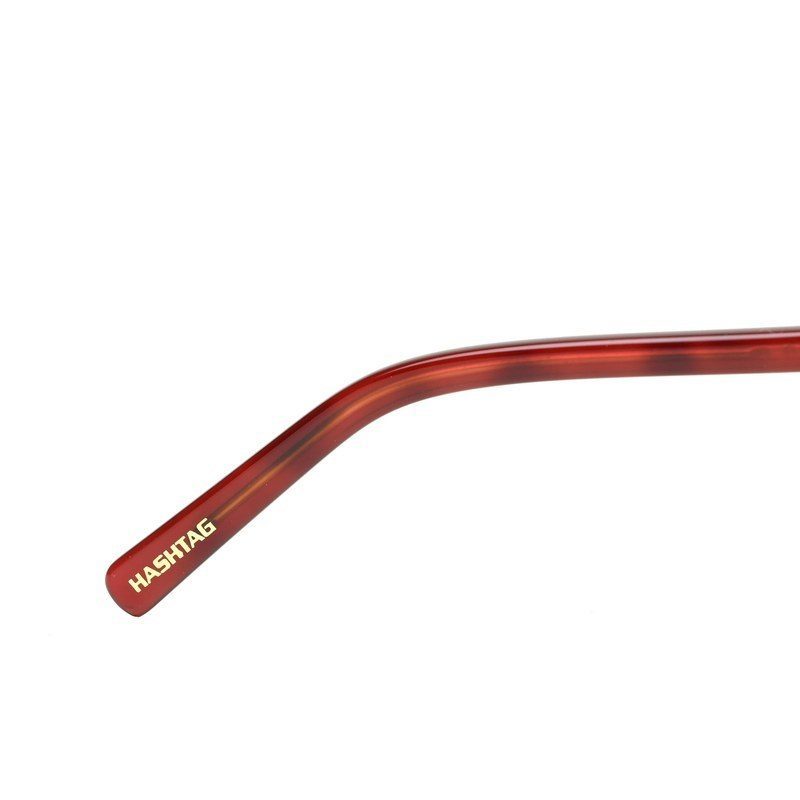 Cellulose Dark Reddish Brown Medium Full Rim Square with Spring Hinges Eyeglasses for Men — Hashtag Eyewears