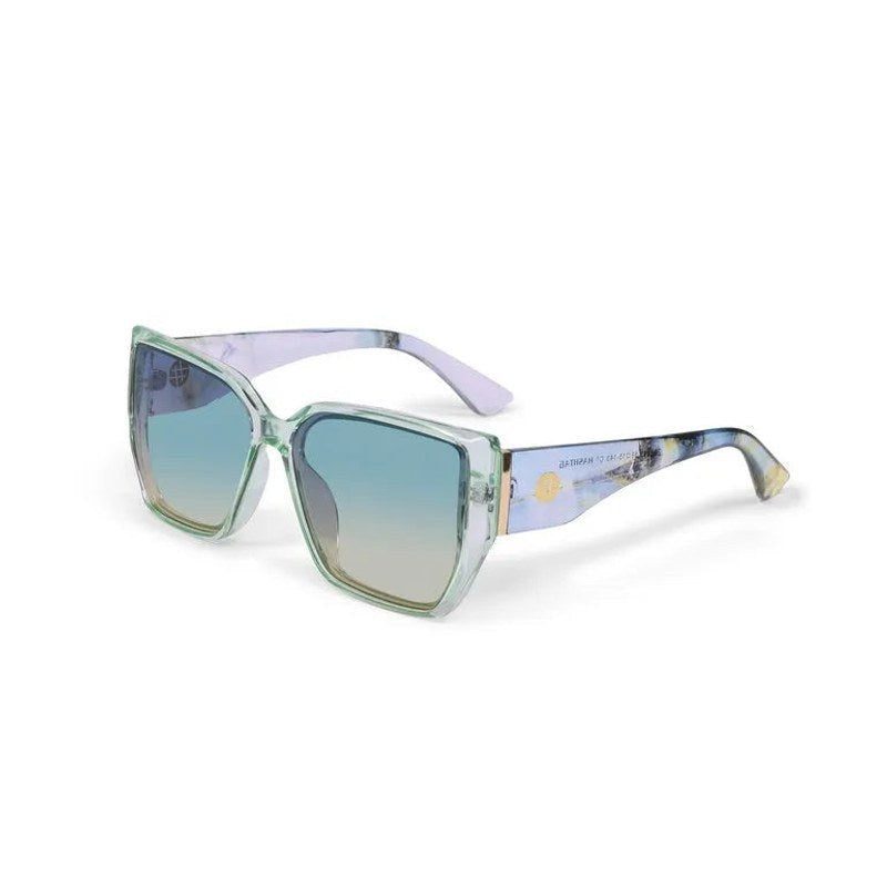 Chrysa Transparent Texture Brown Pink Gradient Large Full Rim Square Sunglasses for Men & Women — Hashtag Eyewears