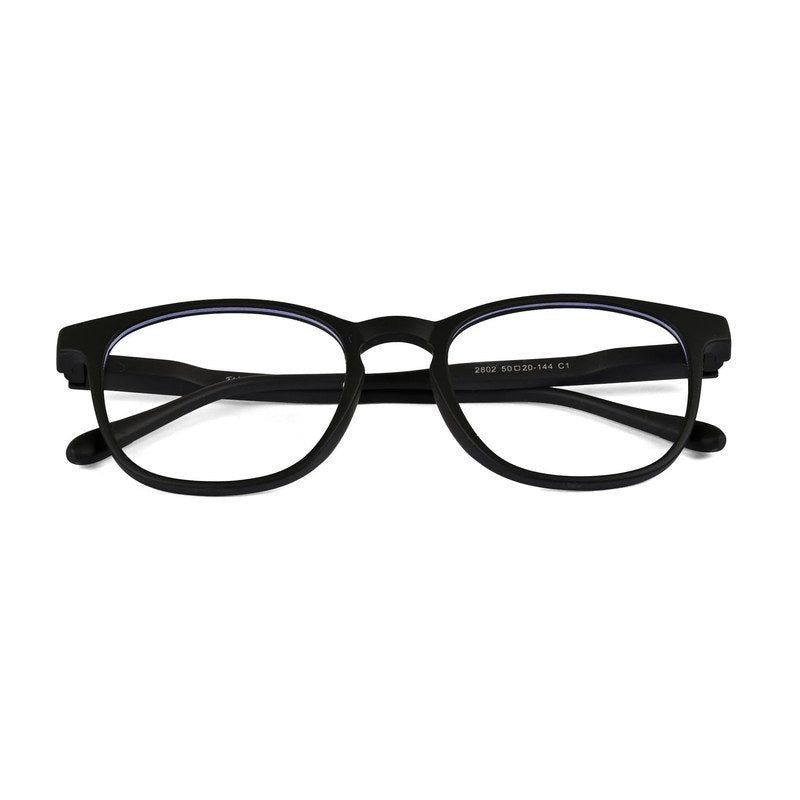 Clario Black Medium Full Rim RECTANGLE Computer Glasses for Men & Women — Hashtag Eyewears
