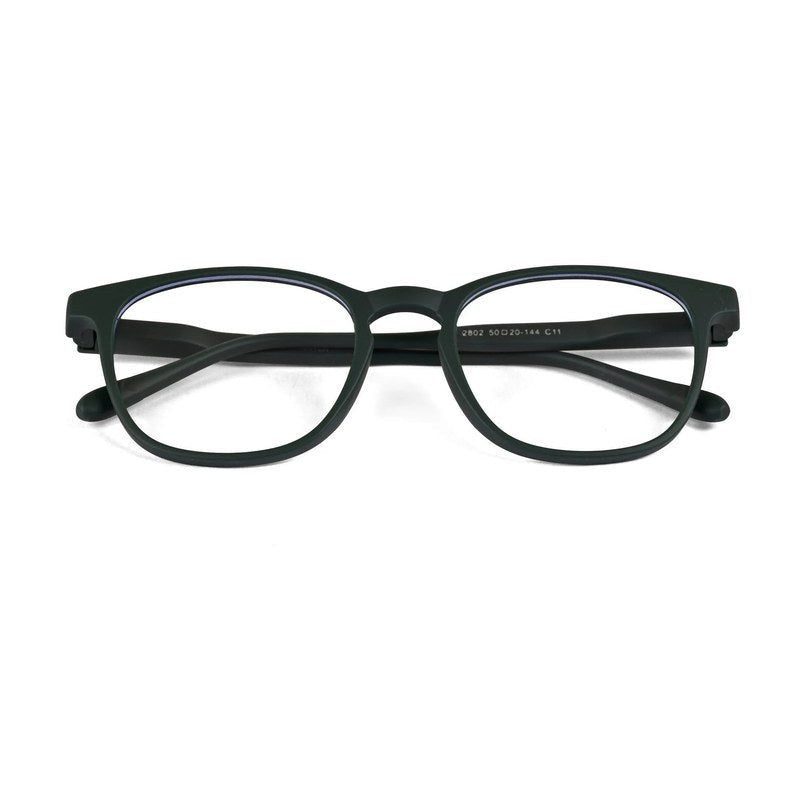 Clario Green Medium Full Rim RECTANGLE Computer Glasses for Men & Women — Hashtag Eyewears