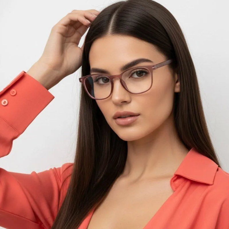 Clario Transparent Mate Maroon Medium Full Rim RECTANGLE Computer Glasses for Men & Women — Hashtag Eyewears