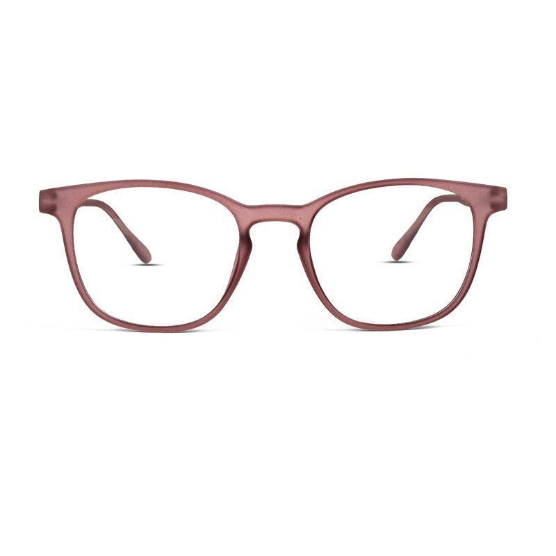 Clario Transparent Mate Maroon Medium Full Rim RECTANGLE Computer Glasses for Men & Women — Hashtag Eyewears