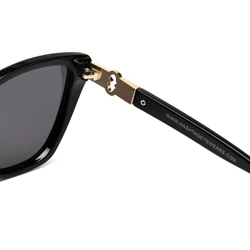 Cleanse Black Medium Full Rim Cateye Sunglasses for Women — Hashtag Eyewears