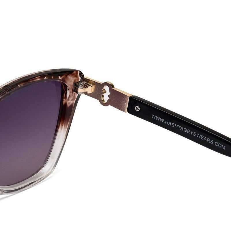 Cleanse Gradient Brown Texture Medium Full Rim Cateye Sunglasses for Women — Hashtag Eyewears