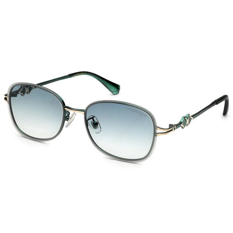 Crypta Green Medium Full Rim Oval Sunglasses for Women — Hashtag Eyewears