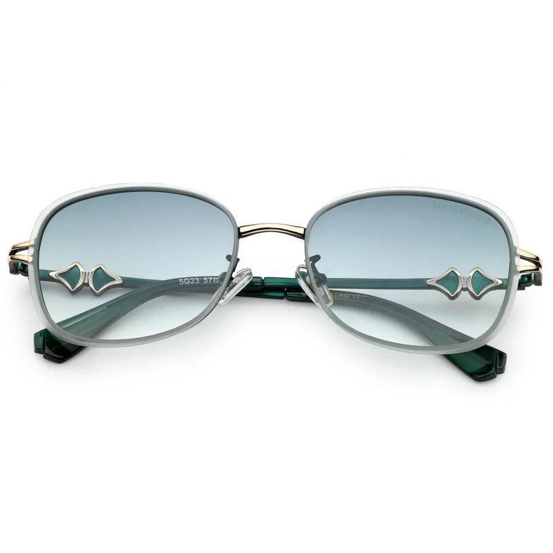 Crypta Green Medium Full Rim Oval Sunglasses for Women — Hashtag Eyewears