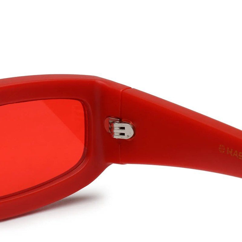 Crystix Red Small Full Rim Rectangle Sunglasses for Men & Women — Hashtag Eyewears
