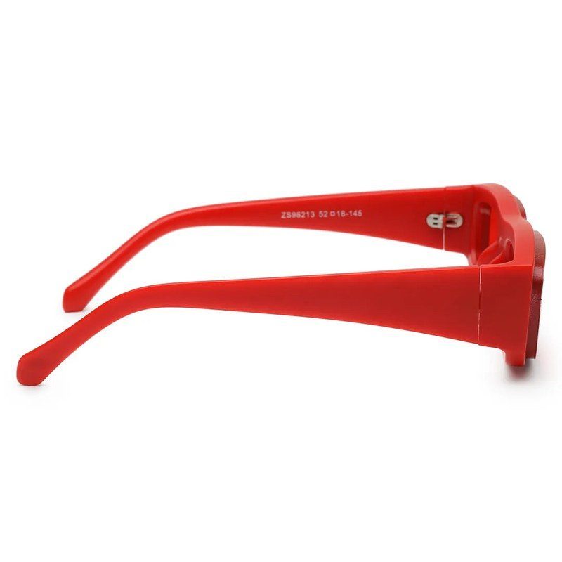 Crystix Red Small Full Rim Rectangle Sunglasses for Men & Women — Hashtag Eyewears