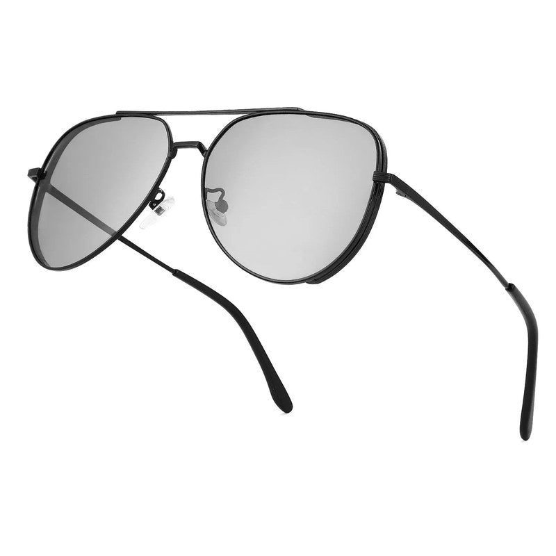 Crythra Black Large Full Rim Aviator Sunglasses for Men — Hashtag Eyewears