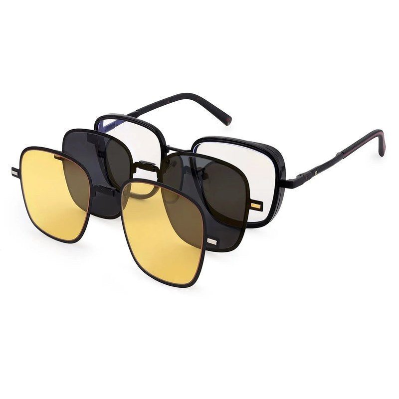 Cyronis Black Large Full Rim Square Clip-on for Men & Women — Hashtag Eyewears