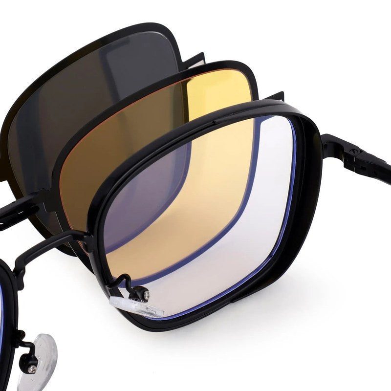 Cyronis Black Large Full Rim Square Clip-on for Men & Women — Hashtag Eyewears