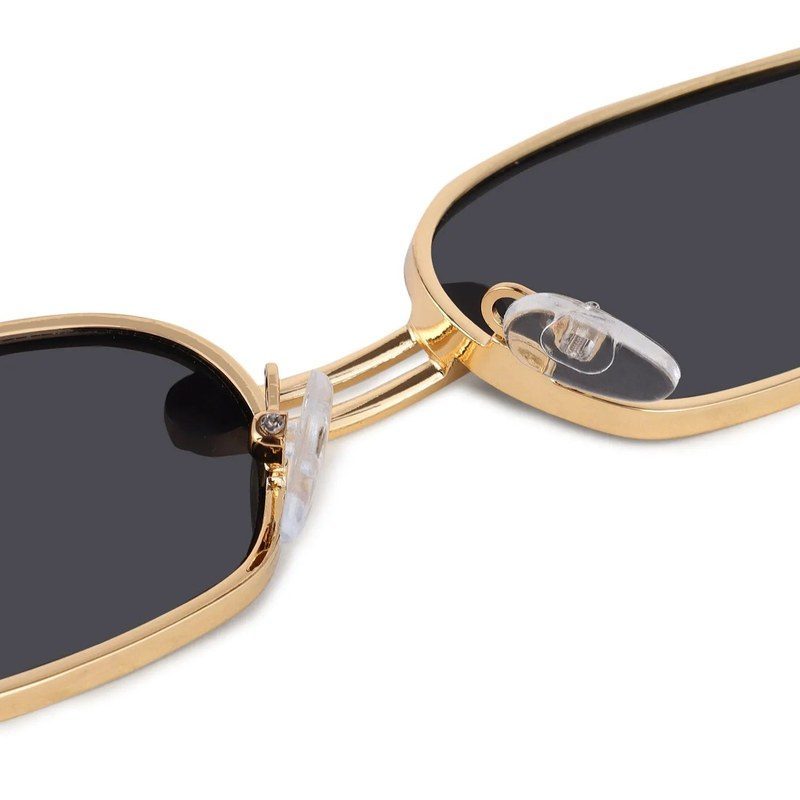 Darion Golden Small Full Rim Rectangle Sunglasses for Women — Hashtag Eyewears