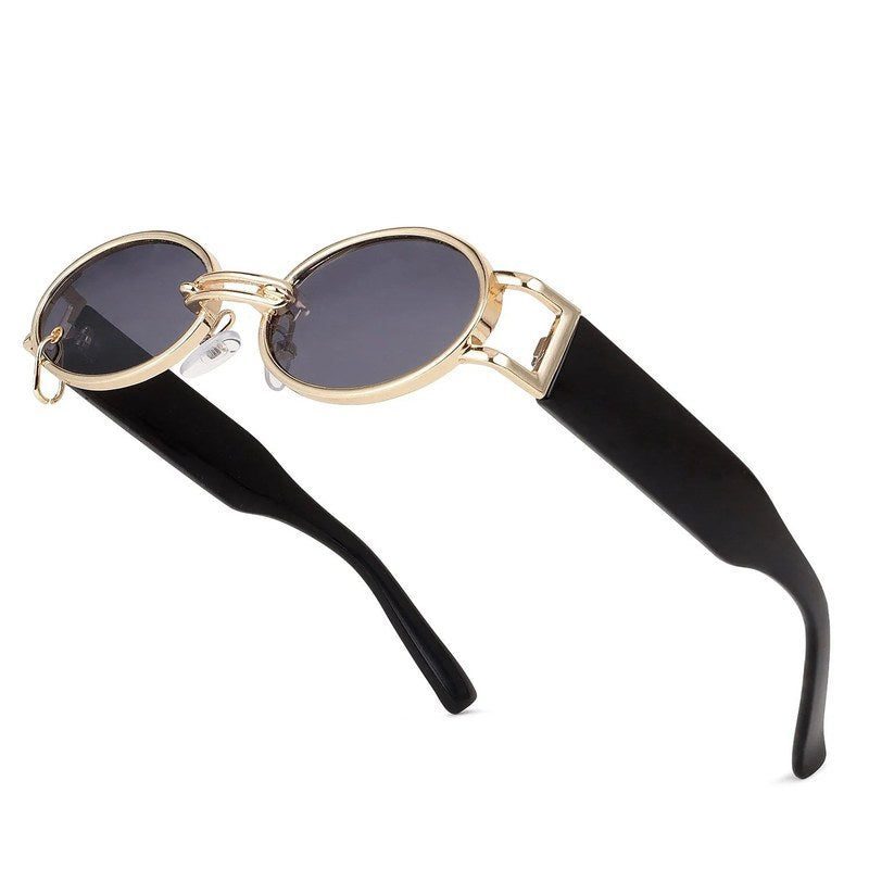 Darkion Grey Medium Full Rim Oval Sunglasses for Women — Hashtag Eyewears