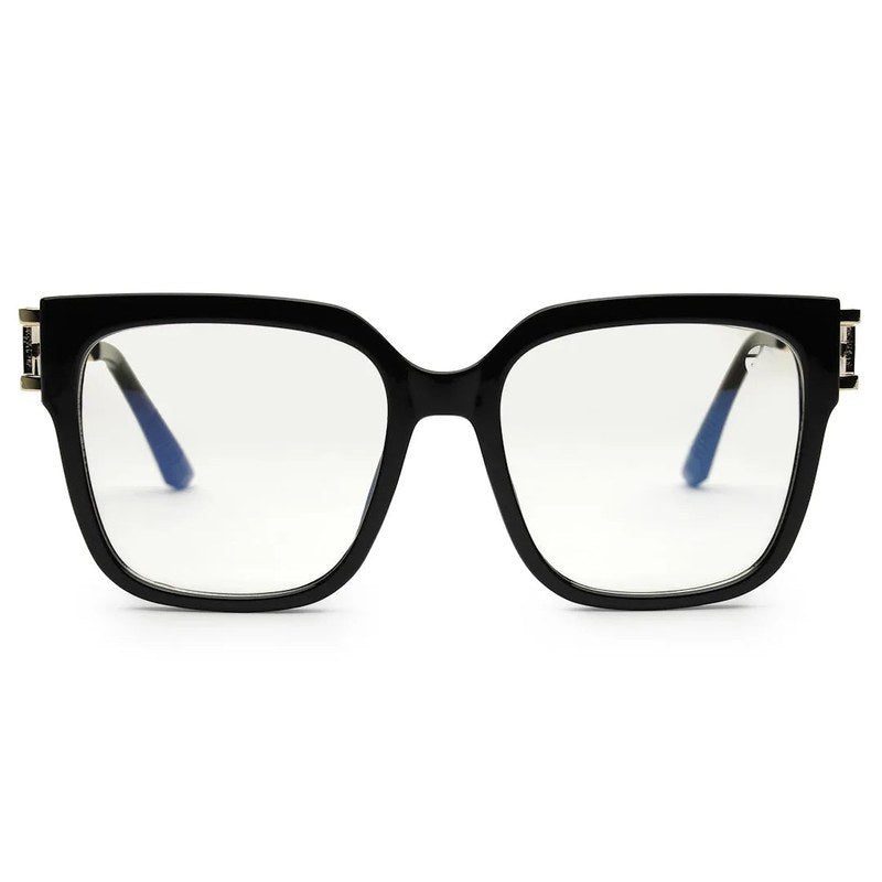 DayLight Transparent/Black Large Full Rim Square Sunglasses for Men & Women — Hashtag Eyewears