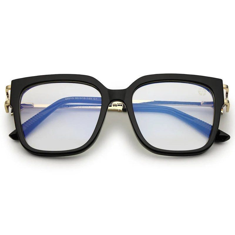 DayLight Transparent/Black Large Full Rim Square Sunglasses for Men & Women — Hashtag Eyewears