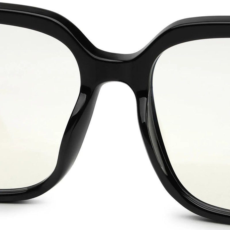 DayLight Transparent/Black Large Full Rim Square Sunglasses for Men & Women — Hashtag Eyewears