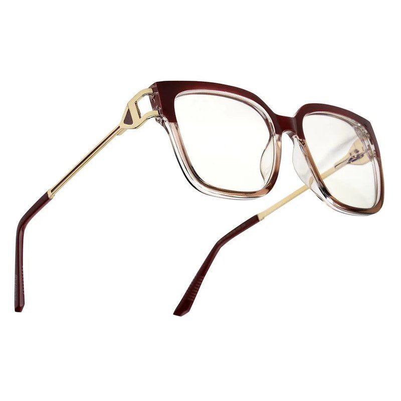 DayLight Transparent/Brown Large Full Rim Square Sunglasses for Men & Women — Hashtag Eyewears