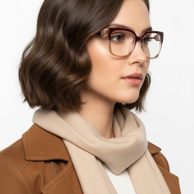 DayLight Transparent/Brown Large Full Rim Square Sunglasses for Men & Women — Hashtag Eyewears
