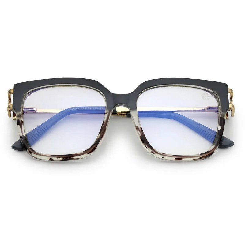DayLight Transparent/Grey Large Full Rim Square Sunglasses for Men & Women — Hashtag Eyewears
