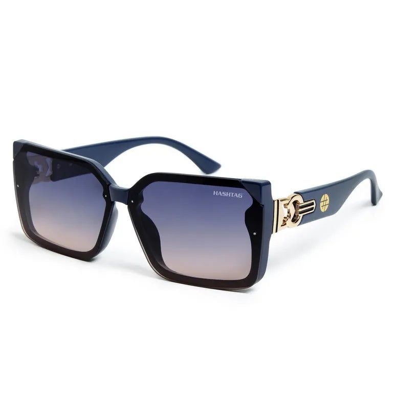 Dazzling Blue Large Full Rim Square Sunglasses for Men & Women — Hashtag Eyewears