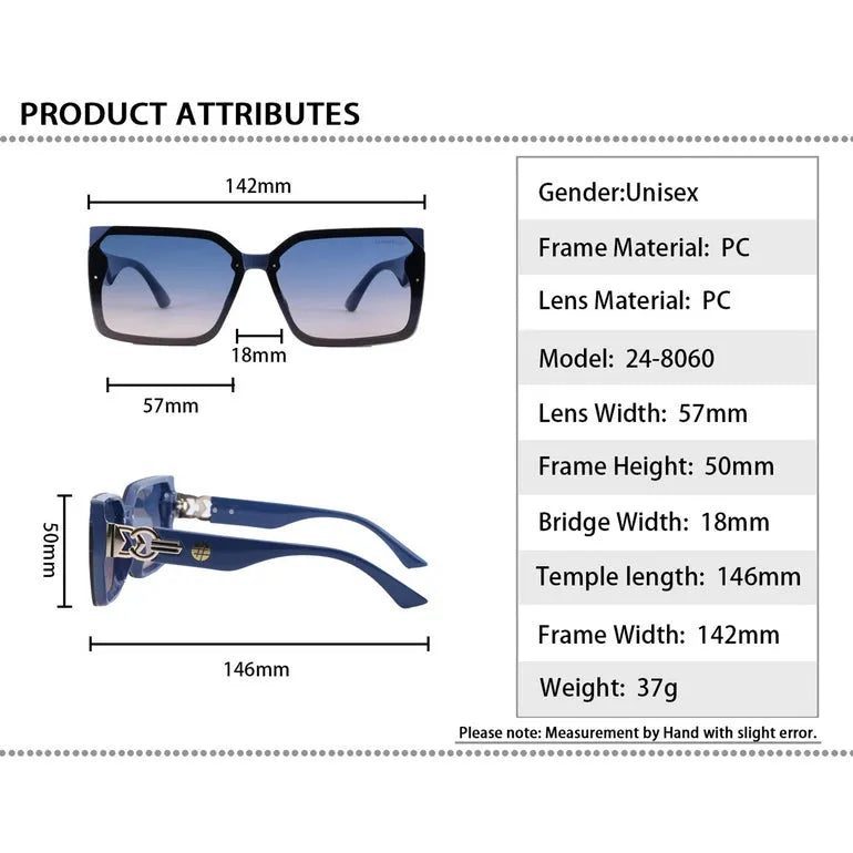 Dazzling Blue Large Full Rim Square Sunglasses for Men & Women — Hashtag Eyewears