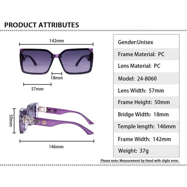 Dazzling Gradient Purple Large Full Rim Square Sunglasses for Men & Women — Hashtag Eyewears