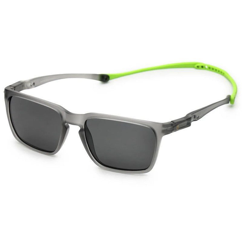 DragGo Grey Medium Full Rim Rectangle Sports Sunglasses for Men & Women Temple Tip Color Green — Hashtag Eyewears