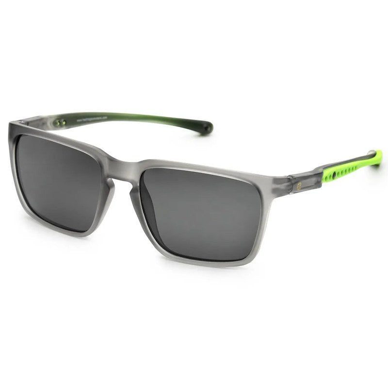 DragGo Grey Medium Full Rim Rectangle Sports Sunglasses for Men & Women Temple Tip Color Green — Hashtag Eyewears