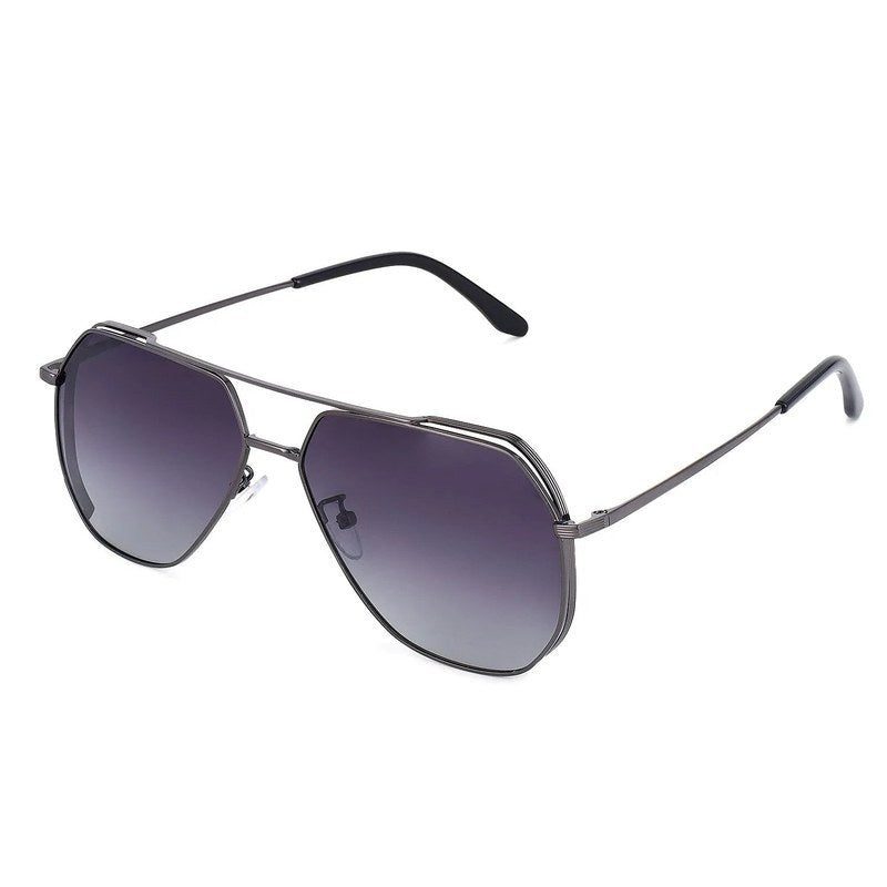 Drakara Grey Large Full Rim Hexagonal Sunglasses for Men — Hashtag Eyewears